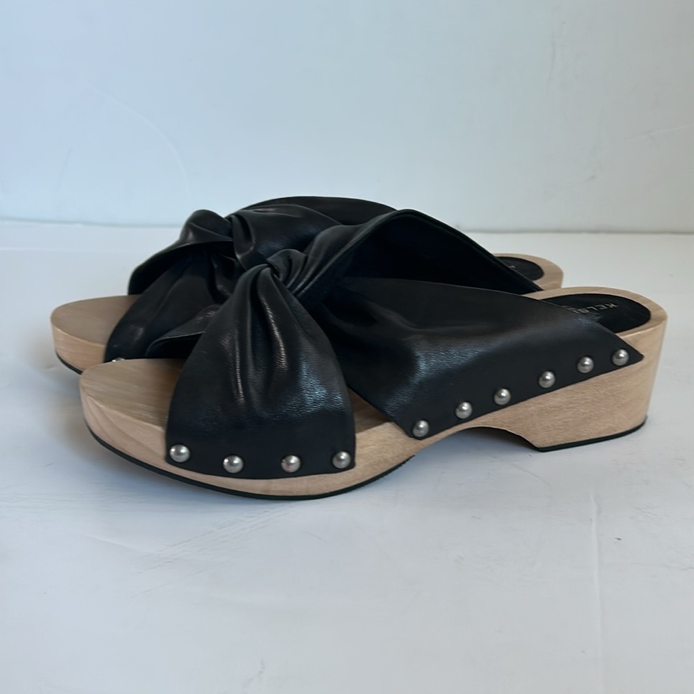 Kelsi Dagger Brooklyn Sprinter black clog slide sandal leather upper studded - Picture 8 of 16